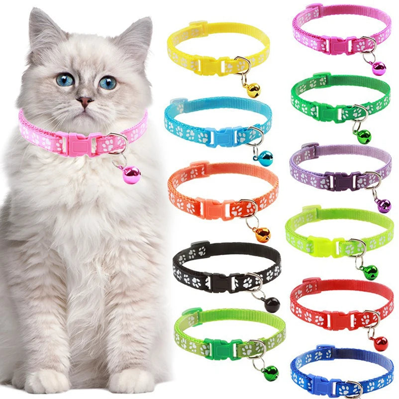Popular pet cat puppy color printed bell collar multi-color optional cat dog pet supplies