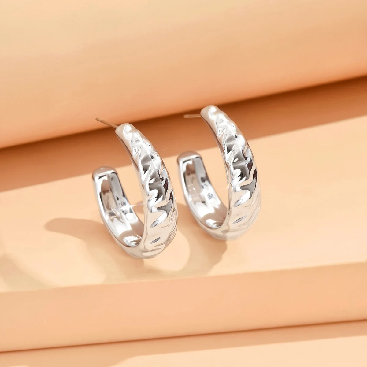 серьги Geometric Irregular Metallic Color Earrings for Women 2024 Minimalist Style Personality Earrings Trendy Jewelry Gift