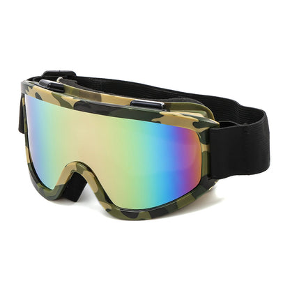 Large Frame Ski Goggles with Colorful Lens Anti-Collision Anti-Glare Lens Outdoor Sport Snow Snowboard for Snowboarding Skiing
