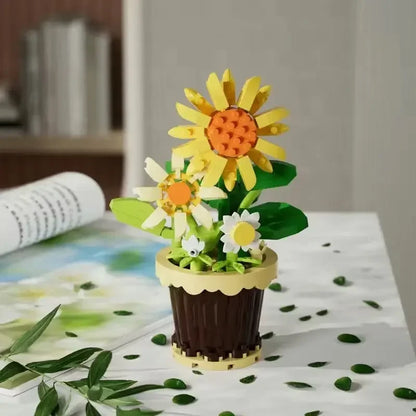 Mini Flower with Pot Micro Building Blocks Toys - Intricate Floral Details, Multiple Styles Available for Home and Office D¨¦cor