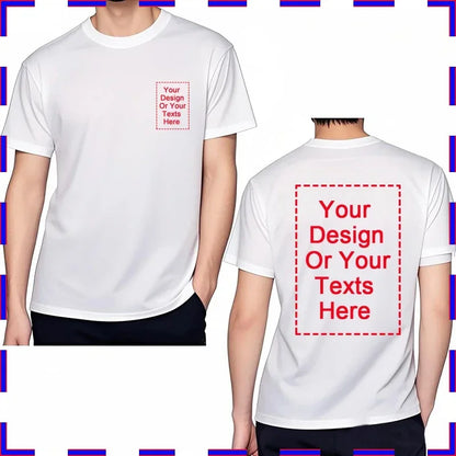 Your Design Here T Shirts Cotton Custom T-Shirt Make Your Design Logo Text for Men and Women Personalized Tshirt Summer Presents