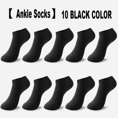 5/10 Pairs Men Socks Bamboo Fiber Short Ankle Socks Spring Summer Autumn Winter Business Breathable Male Long Sock Meias Man Sox
