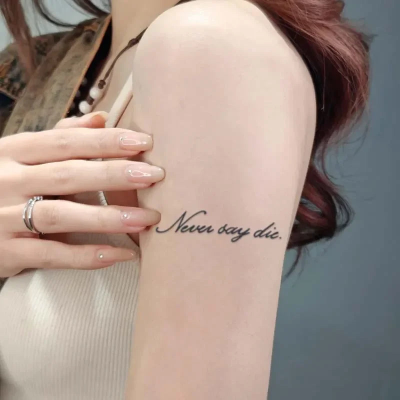 Sentence pattern, lasting 1-2 weeks waterproof, temporary tattoo stickers, realistic semi-permanent fake tattoos for the arms