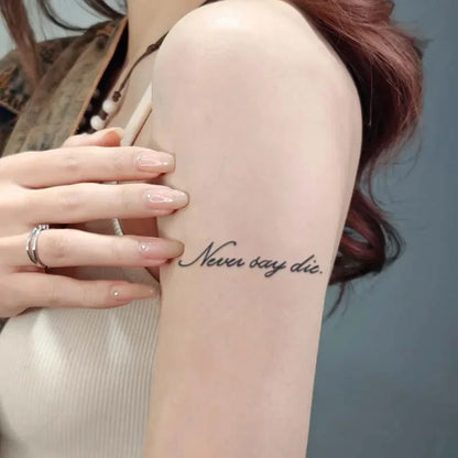 Sentence pattern, lasting 1-2 weeks waterproof, temporary tattoo stickers, realistic semi-permanent fake tattoos for the arms