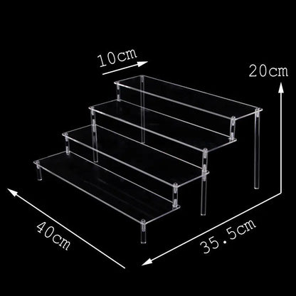 Acrylic Risers for Display 2-5 Tier Acrylic Display Stand Perfume ,Clear Cupcake Stand Holder for Figures Dessert Doll Shelves