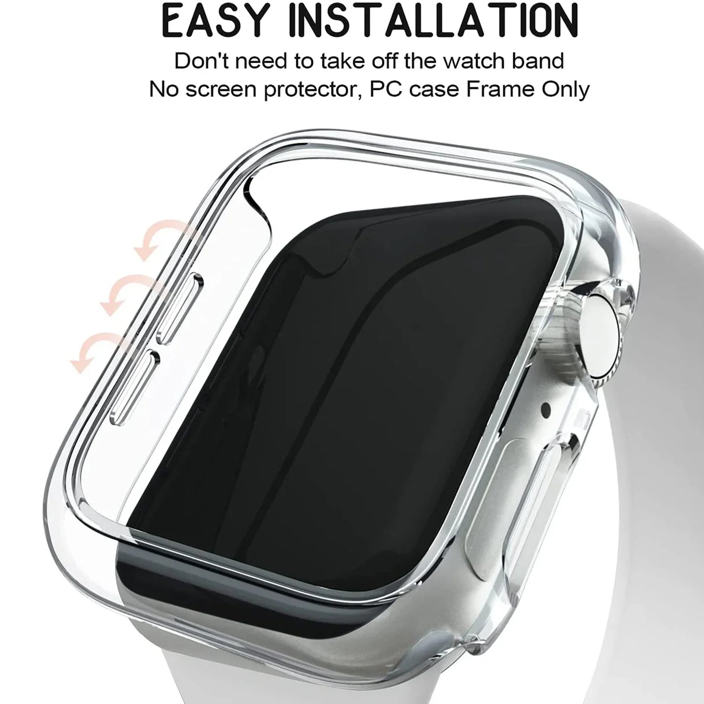 Cover for Apple Watch Case 45mm 41mm 44mm 40mm 42mm 38mm 46 49 mm Accessories PC Protector bumper iWatch Series 8 7 SE 6 5 4 3 9