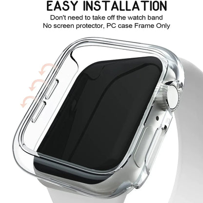 Cover for Apple Watch Case 45mm 41mm 44mm 40mm 42mm 38mm 46 49 mm Accessories PC Protector bumper iWatch Series 8 7 SE 6 5 4 3 9