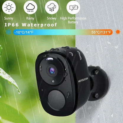 Security Cameras Wireless Outdoor 2K Battery Powered WiFi Camera AI Motion Siren Spotlight Color Night Vision IP66 Waterproof