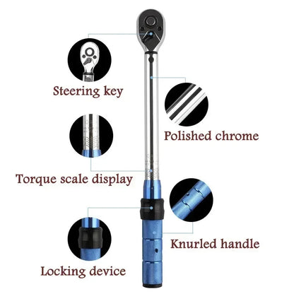 10-60N.m Torque Wrench 3/8 Inch Square Drive Torques Key ¡À3% High Precision Torque Wrench Professional Bicycle Automotive Tool