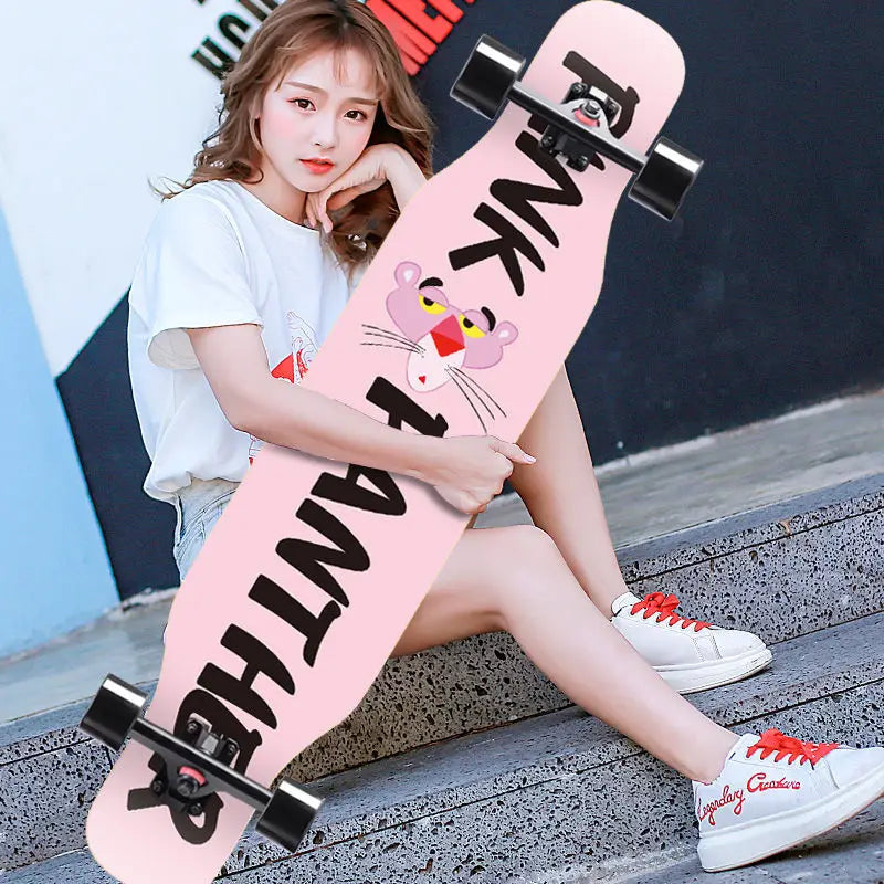 Beginner skateboard maple longboard adult street professional transportation four-wheel road board youth skateboard