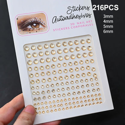 1Sheet 3D Rhinestone Face Tattoo Stickers Coloful Glitter Gems Sliders Festival/Makeup Waterproof With Diamond Tattoos Decals *&