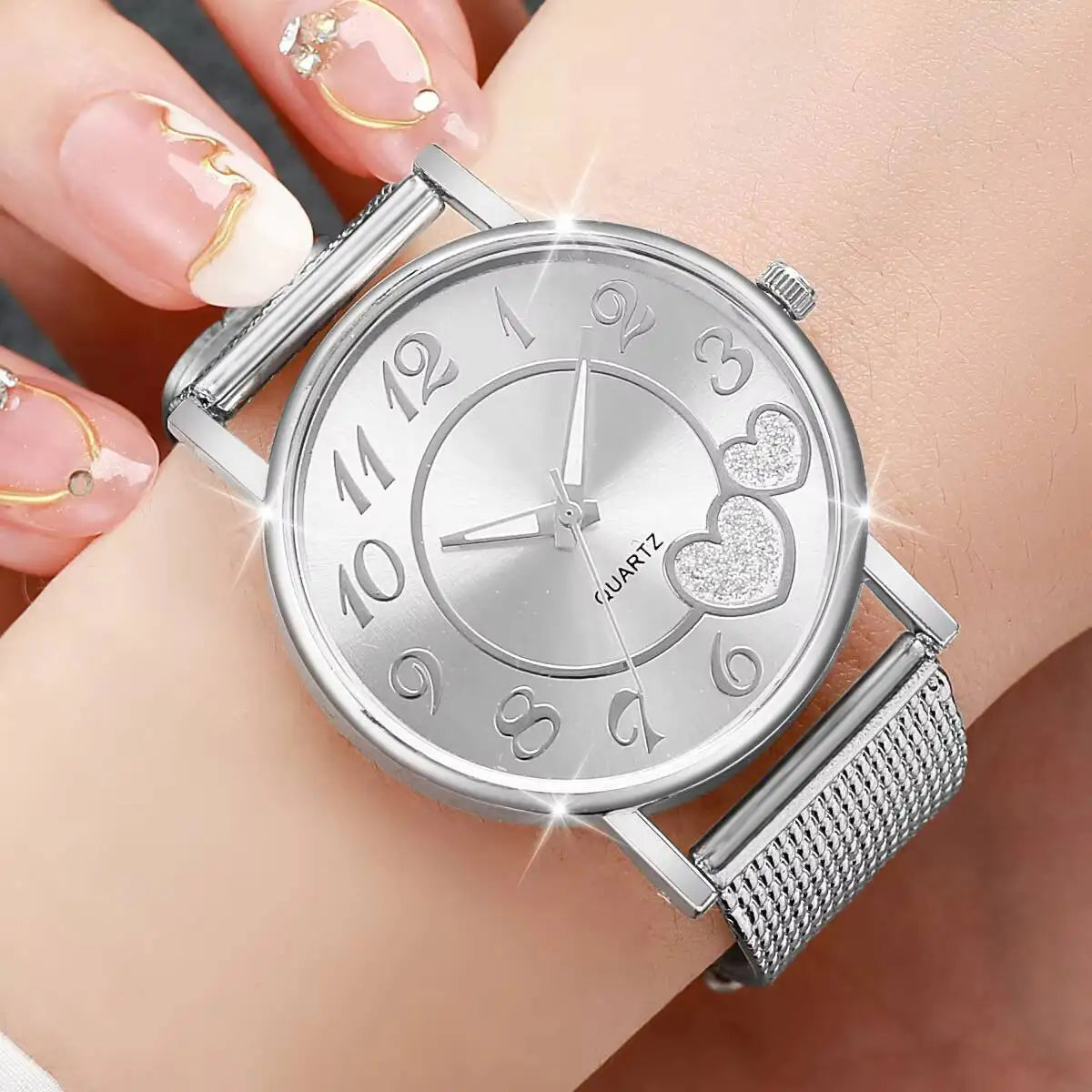1/3PCS Fashion Heart Dial Women Watches Casual Plastic Strap Quartz Wristwatch Reloj Mujer£¨Without Box£©