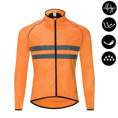 WOSAWE Men Cycling Windbreaker MTB Bicycle Long Sleeve Coat Water Resistant Outdoor Sport Jersey Bike Jacket Cycling Clothing