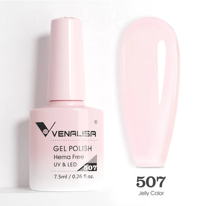 Venalisa HEMA TPO FREE Nail Gel Polish Glitter Gorgeous Full Coverage Soak Off UV LED French Nail Jelly Pink Nude Collection