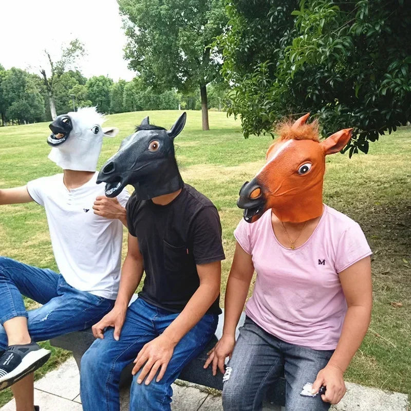 Party Funny and Funny Festival Horse Head Mask Headgear NEW Simulation Horse Head Mask Cosplay Costume