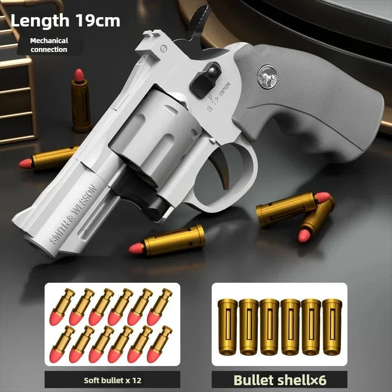 Continuous Firing ZP5 357 Revolver Launcher Pistol Soft Dart Bullet Toy Gun CS Outdoor Game Weapon for Kids Adult