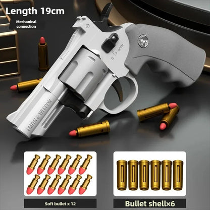 Continuous Firing ZP5 357 Revolver Launcher Pistol Soft Dart Bullet Toy Gun CS Outdoor Game Weapon for Kids Adult