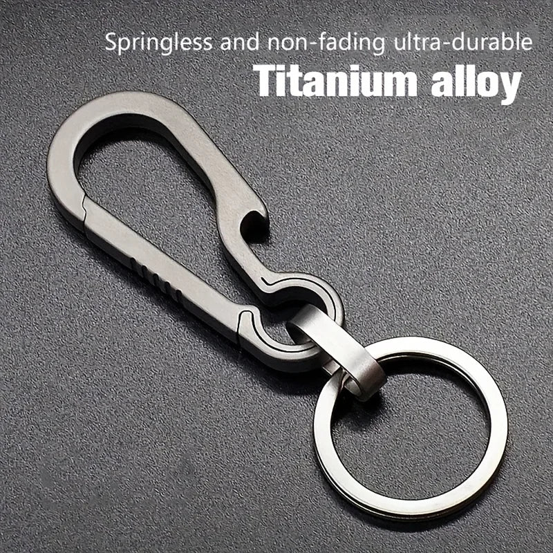 Titantium Carabiner Keychain Carabiner Hook Key Ring Key Holder with Bottle Opener for Camping Hiking Fishing Travel Outdoor