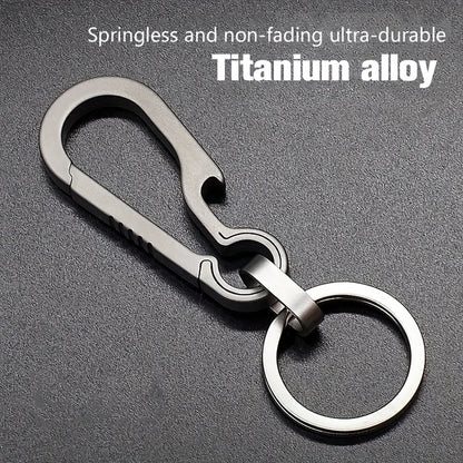Titantium Carabiner Keychain Carabiner Hook Key Ring Key Holder with Bottle Opener for Camping Hiking Fishing Travel Outdoor
