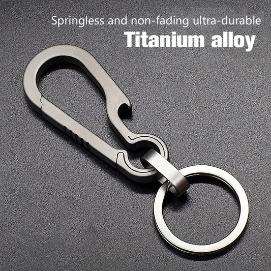 Titantium Carabiner Keychain Carabiner Hook Key Ring Key Holder with Bottle Opener for Camping Hiking Fishing Travel Outdoor