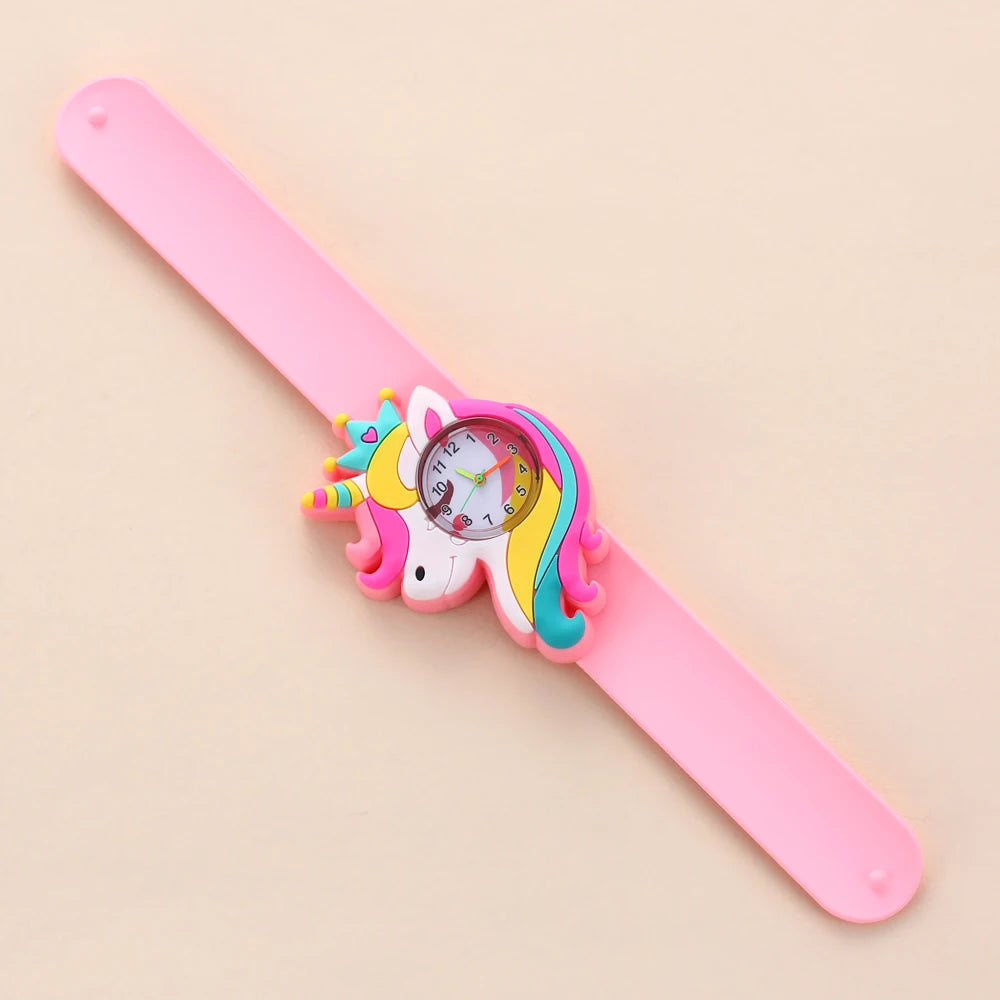 Baby Watch 3D Cartoon Kids Birthday Gift Old Girl Boy Children Study Time Toy Clock Free Spare Battery