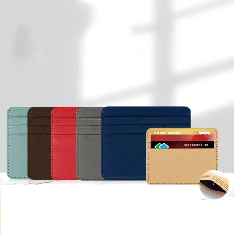 Fashionable men's and women's ultra-thin PU ID card bag credit card holder mini credit card holder