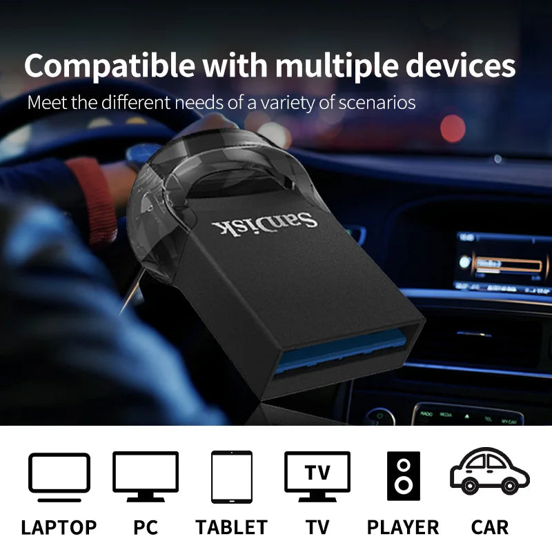 SanDisk Ultra Fit USB 3.2 Flash Drive Mini Pen Drive 16GB 32GB 64GB 128GB 256GB 512GB Storage Flash Memory Stick for Computer