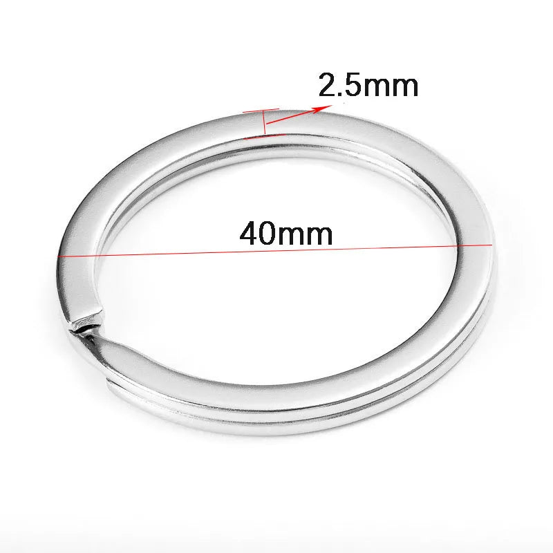 20pcs Stainless Steel Key Rings 20/25/28/30/35mm Round Flat Line Split Rings Keyring for Jewelry Making Keychain DIY Findings