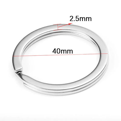20pcs Stainless Steel Key Rings 20/25/28/30/35mm Round Flat Line Split Rings Keyring for Jewelry Making Keychain DIY Findings
