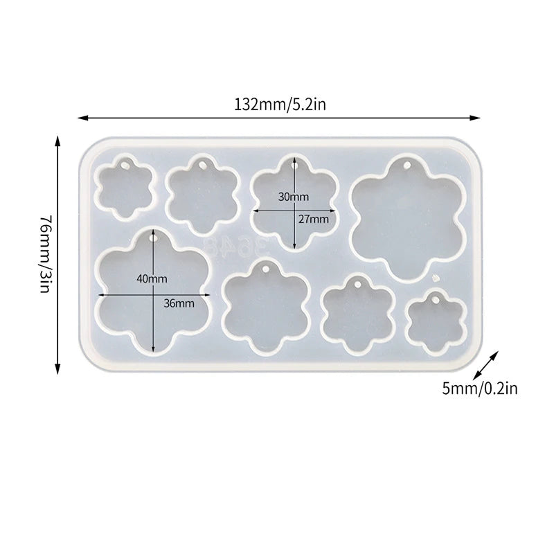 Geometric Earring Pendant Silicone Mold Round Epoxy Resin Mould For DIY Ornaments Keychain Necklace Charms Epoxy Resin Crafts