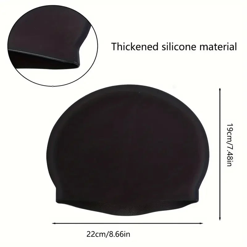 Unisex Adult Silicone Swim Cap Waterproof Swimming Hat Non Slip Bathing Pool Hat Elastic Silicone Cap for Long and Short Hair