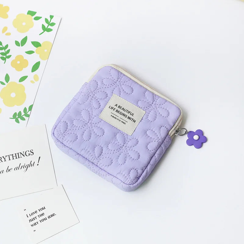 Fashion Women Small Cosmetic Bag Travel Mini Sanitary Napkins Organizer Make Up Coin Money Card Lipstick Storage Pouch Purse Bag