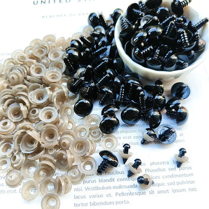 50/100pcs Eyeball Black Plastic Plush Safety Eyes Amigurumi for Toys Kids Diy Craft Funny Toy Eyes Animal Doll Accessorie 5-14mm
