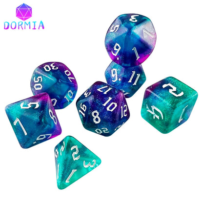 Dice Games TRPG DND Dice Set Most POP Multi Colours Amazing Retro Font Style And Pattern For Souvenirst Entertainment Board Game