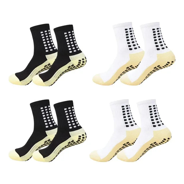 4 Pairs Anti-slip Football Socks Men Woman Non-slip Soccer Basketball Tennis Sport Socks Grip Cycling Riding Yoga Socks