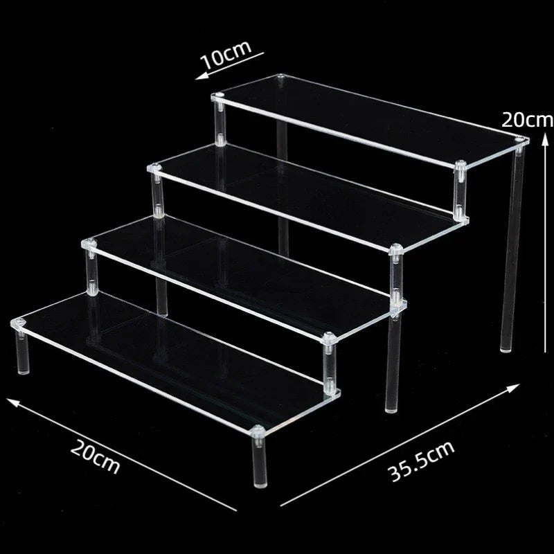 Acrylic Risers for Display 2-5 Tier Acrylic Display Stand Perfume ,Clear Cupcake Stand Holder for Figures Dessert Doll Shelves