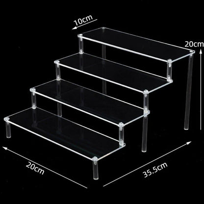 Acrylic Risers for Display 2-5 Tier Acrylic Display Stand Perfume ,Clear Cupcake Stand Holder for Figures Dessert Doll Shelves