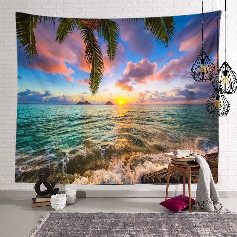 OT Christmas Tree Decoration Tapestry Wall Hanging Cloth Fabric Large Tapestry Aesthetic Decorative Home Room Decor