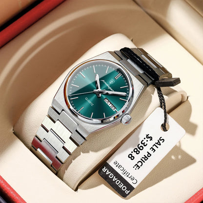 POEDAGAR Elegant Watches For Women Waterproof Luminous Date Week Ladies Watch Quartz Stainless Steel Woman's Fashion Wristwatch