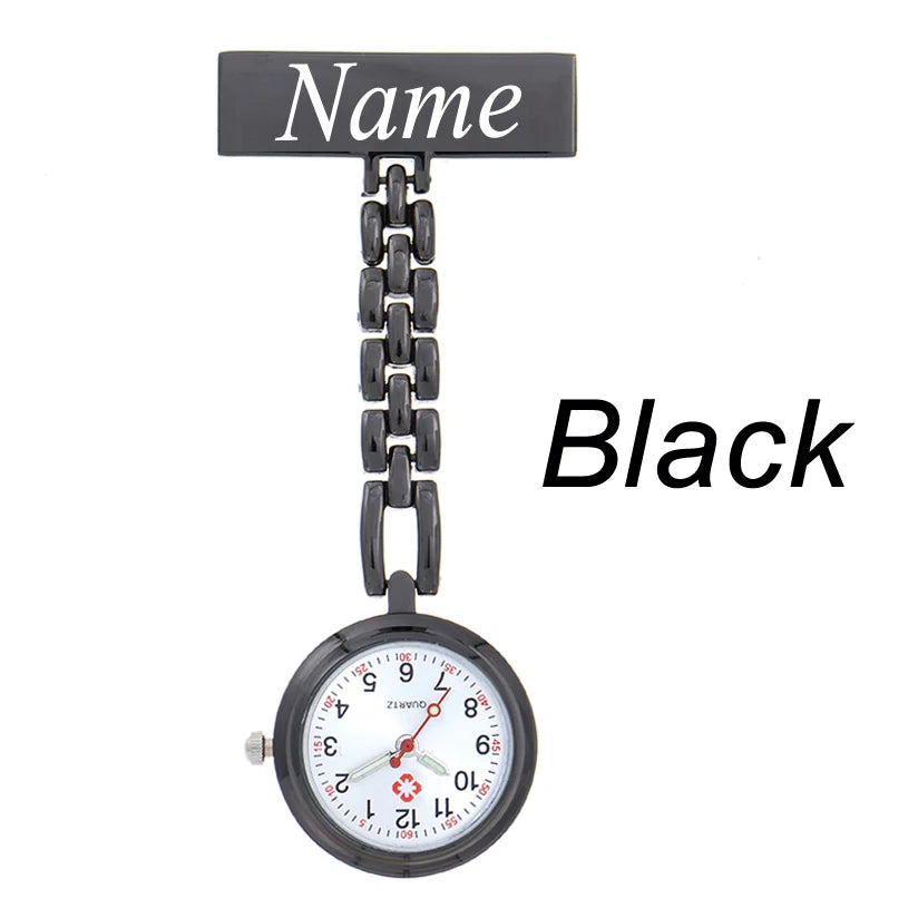 FREE Personalized Your Name Logo Doctor Clock Stethoscope Customize Engrave Medical Hospital Healthcare Pocket FOB Nurse Watch