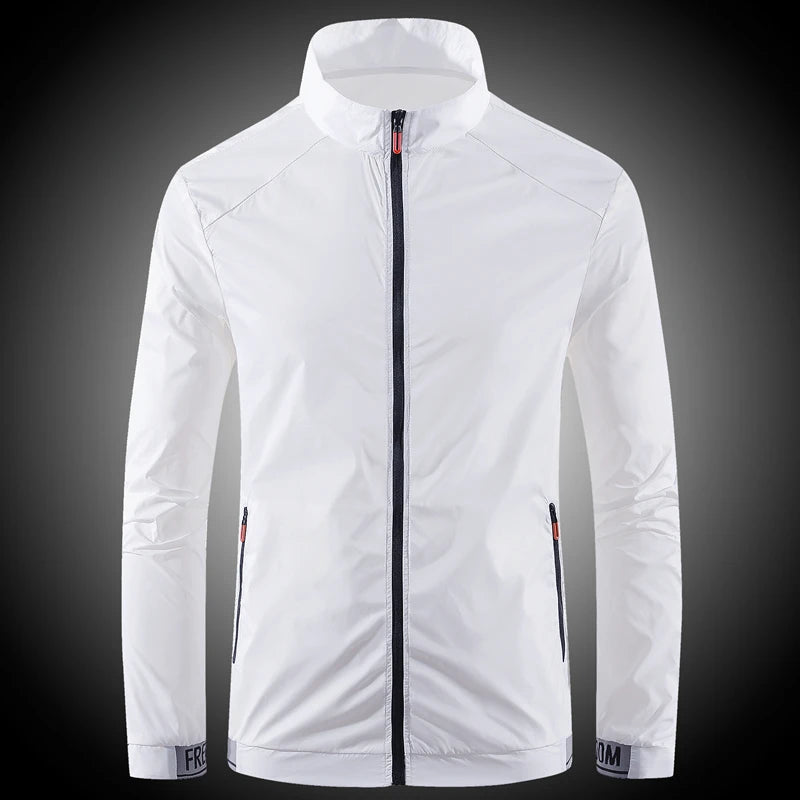 Men's sun protection clothes for summer ultra-thin breathable ice silk trendy fashion UV resistant air conditioning jacket jacke