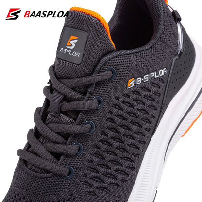Baasploa Lightweight Running Shoes For Men New Men's Designer Mesh Casual Sneakers Lace-Up Male Outdoor Sports Tennis Shoes