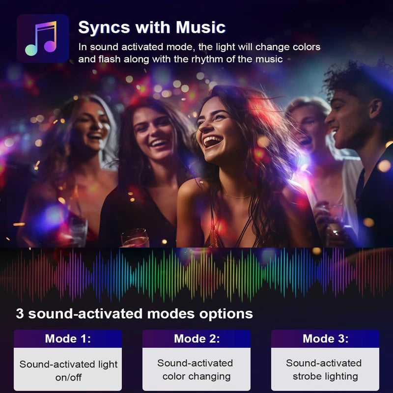 RGB Strobe Stage Night Light for Home KTV Party Club Bar Dance Christmas Gift Lighting Effect Sound-activated Disco Ball Lamp