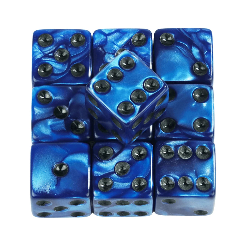 Marble D6 Game Dice 10PCs Square Corner 16MM Math Entertainment Acrylic Gambling Tool Dice