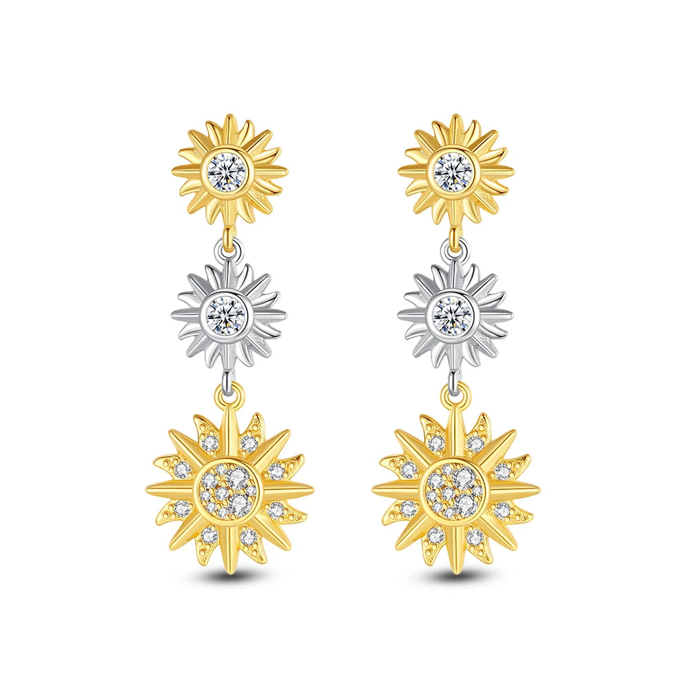 Original 925 Sterling Silver Earrings 2025 Stud Hoop Crystal Earings For Women Rose Gold Crown Heart Infinity Bee Earing Jewelry