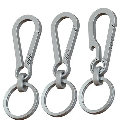 Titantium Carabiner Keychain Carabiner Hook Key Ring Key Holder with Bottle Opener for Camping Hiking Fishing Travel Outdoor