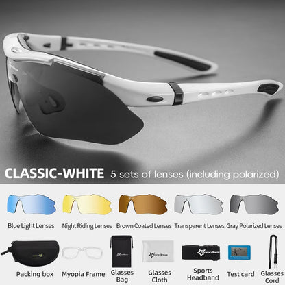 ROCKBROS Cycling Polarized glasses Bike Photochromic Outdoor Sports Sunglasses MTB PC Goggles Eyewear 5/3 Lens Bicycle Accessory