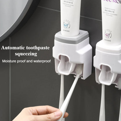 Wall Mount Automatic Toothpaste Dispenser Bathroom Supplies Toothpaste Squeezer Toothbrush Holder toothpaste squeezer