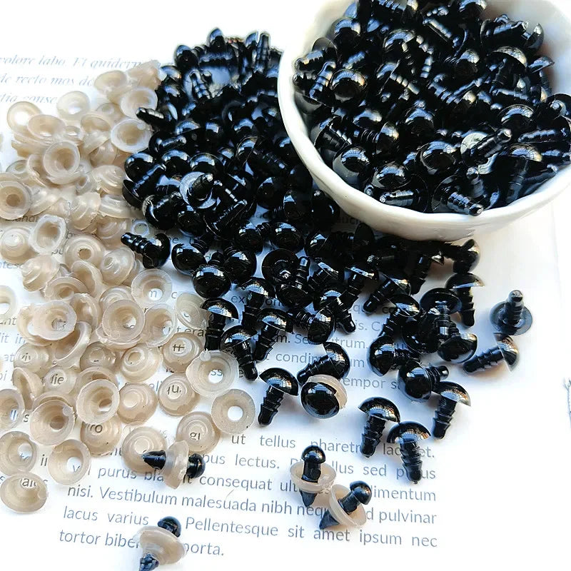 50/100pcs Eyeball Black Plastic Plush Safety Eyes Amigurumi for Toys Kids Diy Craft Funny Toy Eyes Animal Doll Accessorie 5-14mm