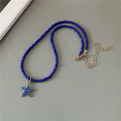 Spring Summer Necklace for Women Girl Cute Romantic Starfish Short Neck Jewelry Party Wedding Necklace Wholesale